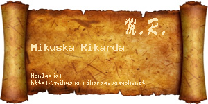 Mikuska Rikarda névjegykártya